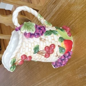 BEAUTIFUL CERAMIC FRUIT BASKET PITCHER